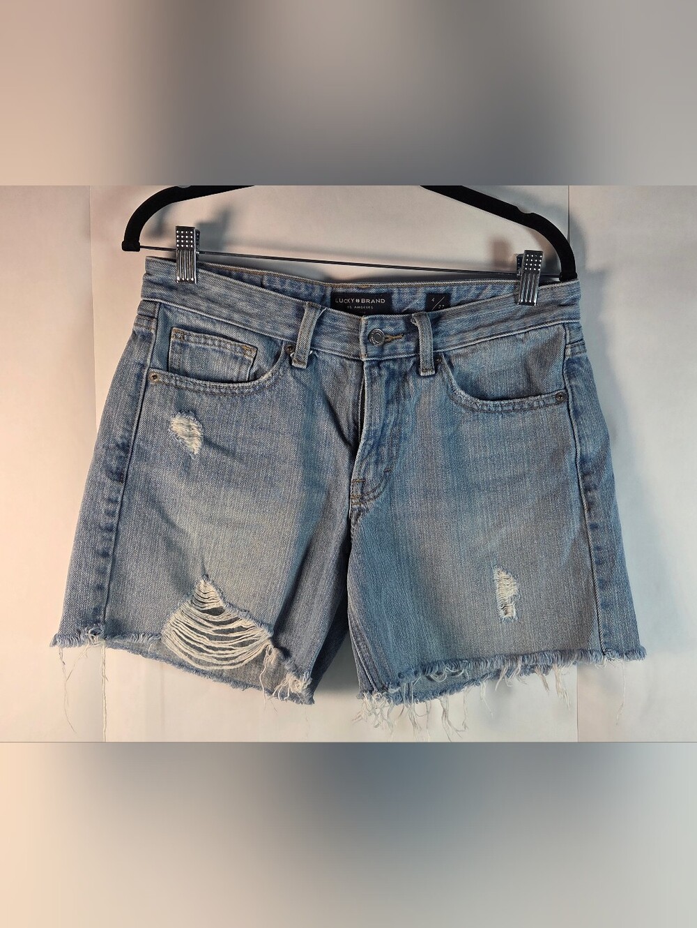 Lucky Brand Women's Light Blue Distressed Denim Shorts